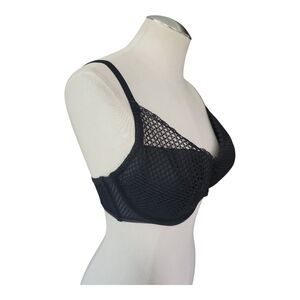 Victoria’s Secret Black Mesh Underwire Bra Size 34DD Sexy Full Coverage
